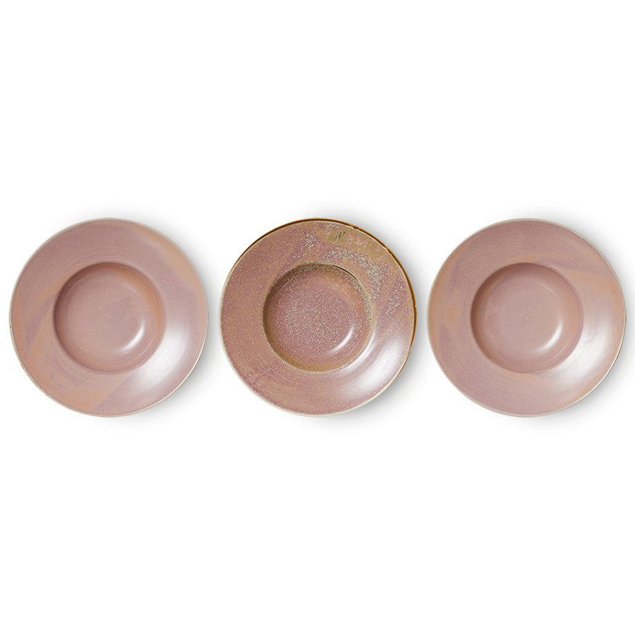 HKliving Teller Pastateller RUSTIC PINK Chef Ceramics rosa | Ø28x5,8cm - Sir Henrys
