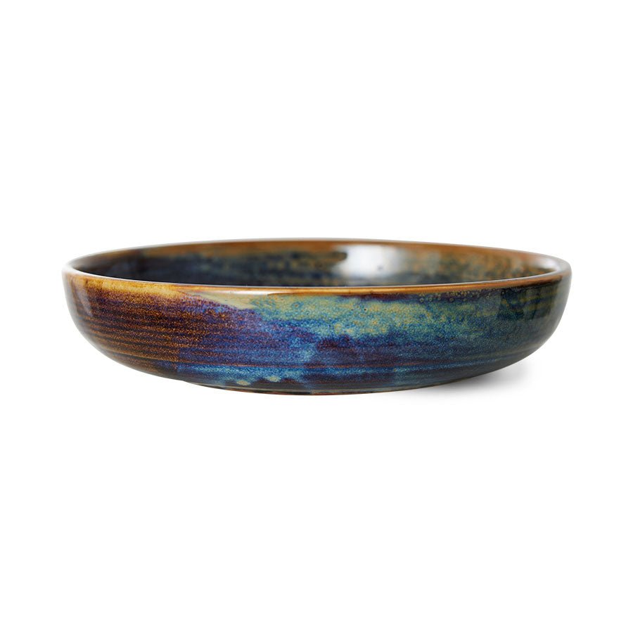 HKliving Teller tief M RUSTIC BLUE Chef Ceramics blau | Ø19,3x4,3cm - Sir Henrys