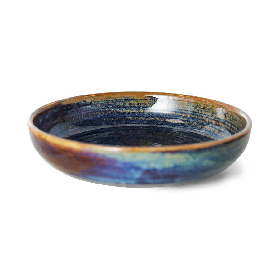 HKliving Teller tief M RUSTIC BLUE Chef Ceramics blau | Ø19,3x4,3cm - Sir Henrys