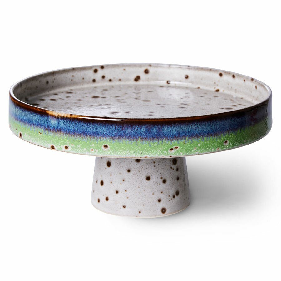 HKliving Tortenplatte COMET Bowl on base 70´s bunt - Sir Henrys