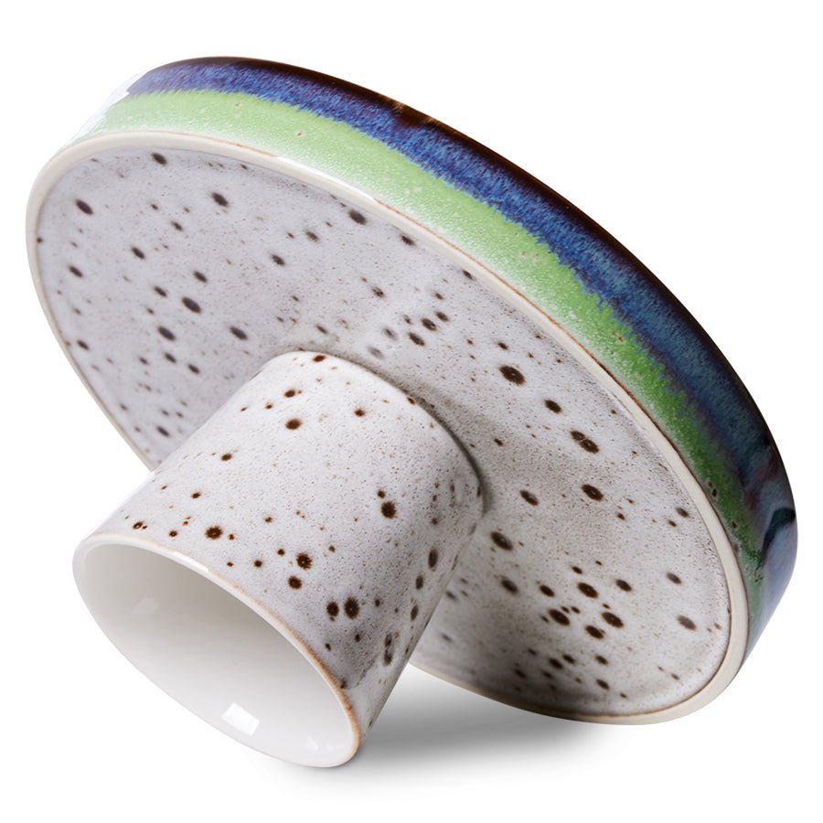 HKliving Tortenplatte COMET Bowl on base 70´s bunt - Sir Henrys