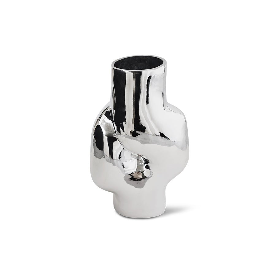 HKliving Vase GLEAM HIGH chrome silber | 20x15x32cm - Sir Henrys