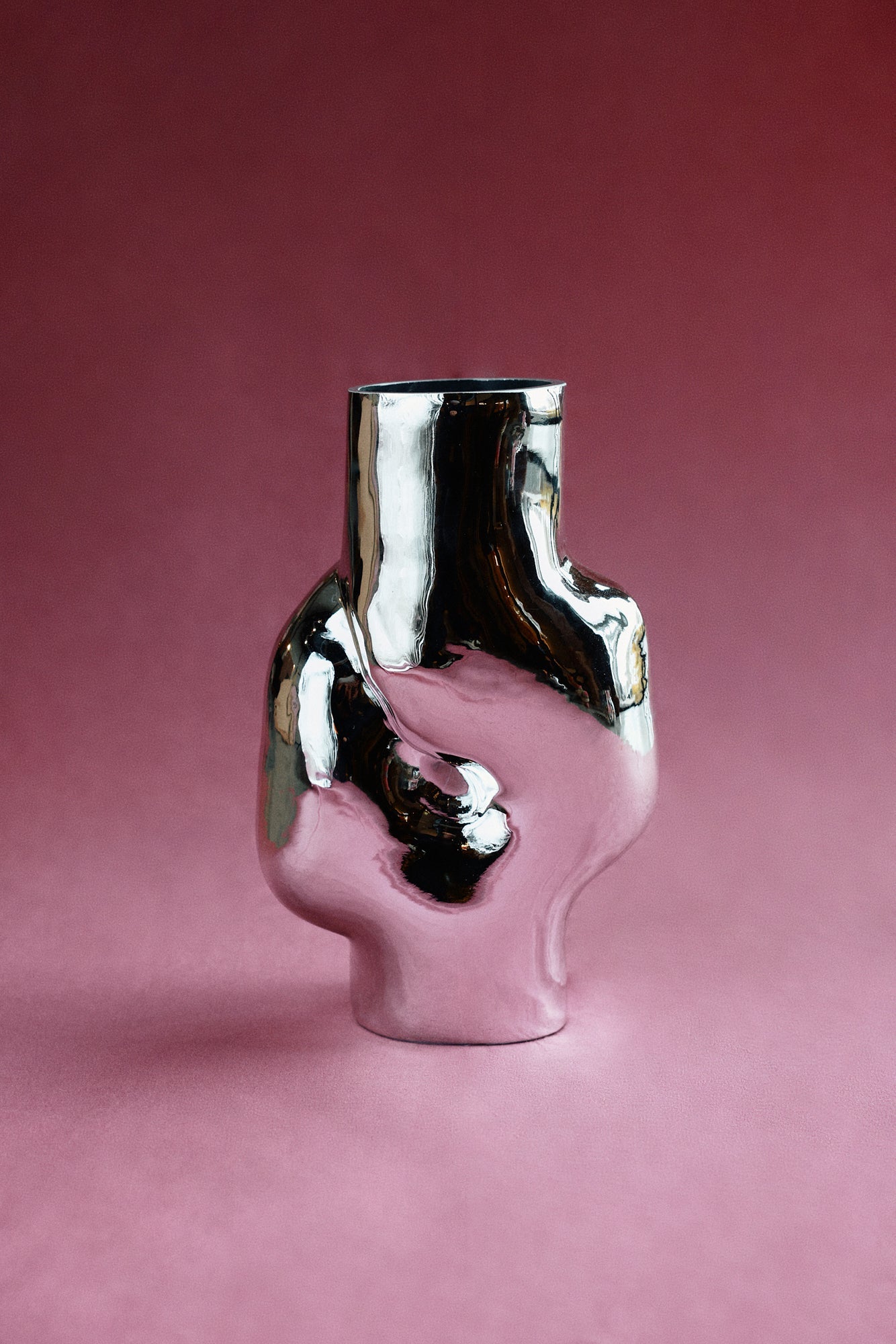 HKliving Vase GLEAM HIGH chrome silber | 20x15x32cm - Sir Henrys
