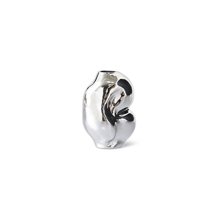 HKliving Vase GLEAM S chrome silber | 13x11x18cm - Sir Henrys
