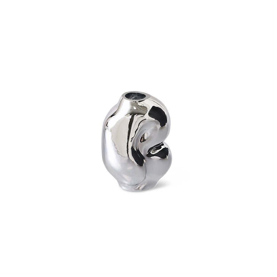 HKliving Vase GLEAM S chrome silber | 13x11x18cm - Sir Henrys