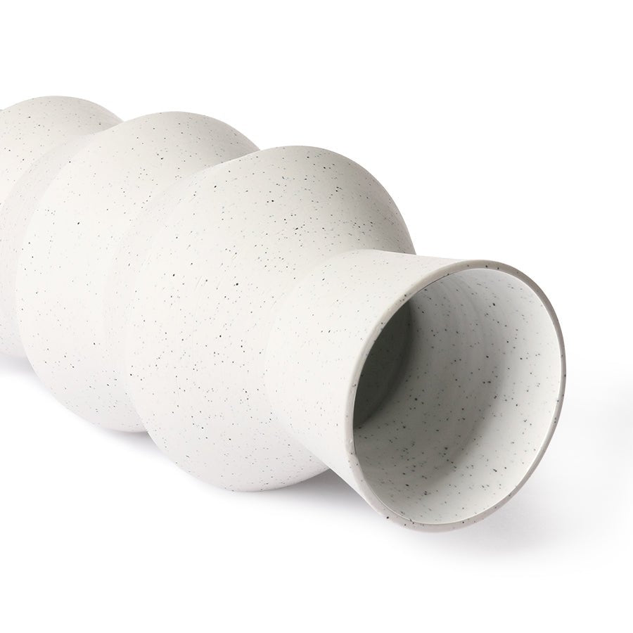 HKliving Vase weiß creme gesprenkelt L - Sir Henrys