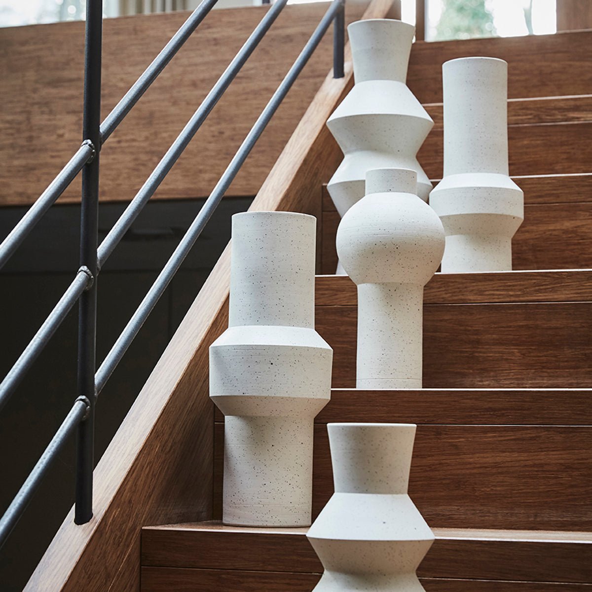 HKliving Vase weiß creme gesprenkelt L - Sir Henrys