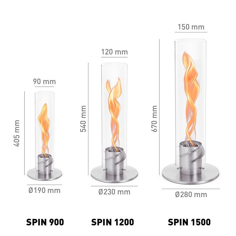 Höfats Tischfeuer Windlicht SPIN 900 silber | 52,x20x16,5cm - Sir Henrys