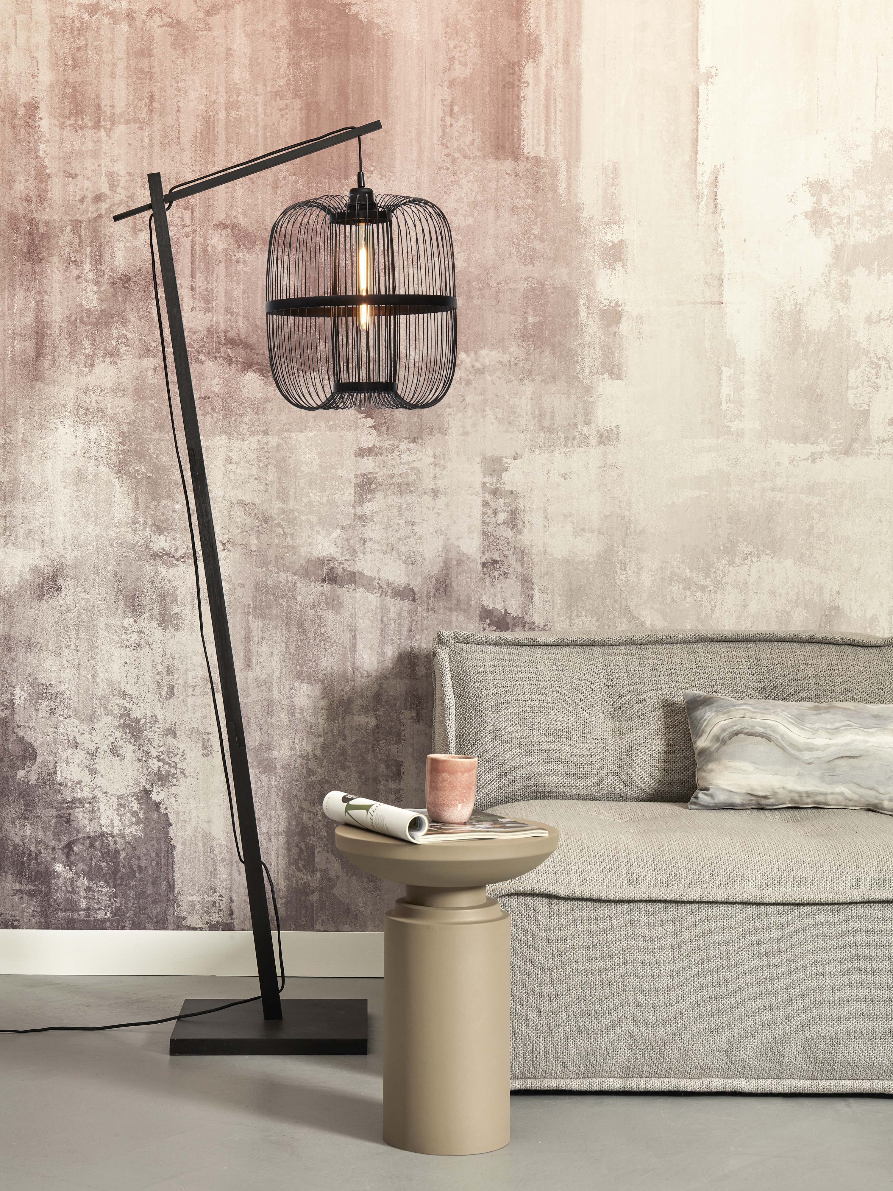 Good&Mojo Stehlampe HOKKAIDO schwarz | 63x36x176cm