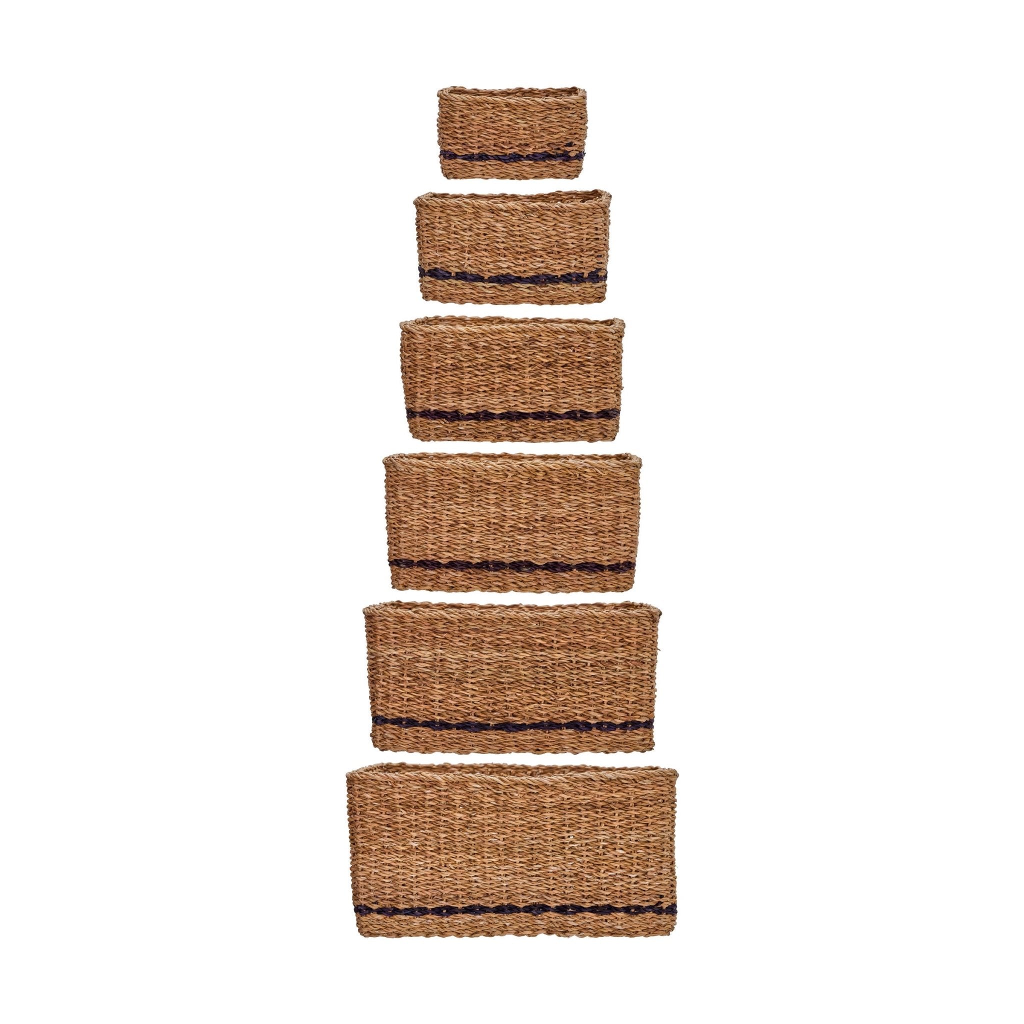 House Doctor Aufbewahrungskörbe SQUARES Natur | 44x38x22cm - Sir Henrys