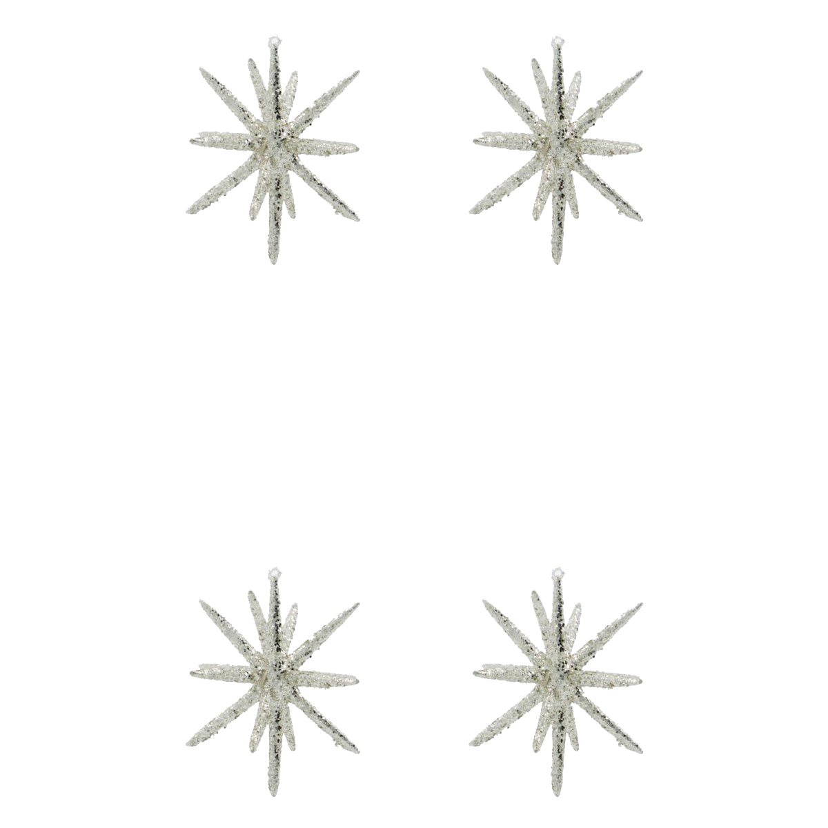 House Doctor Ornamente SPIKE 4er Set silber glitzer | Ø 12 cm
