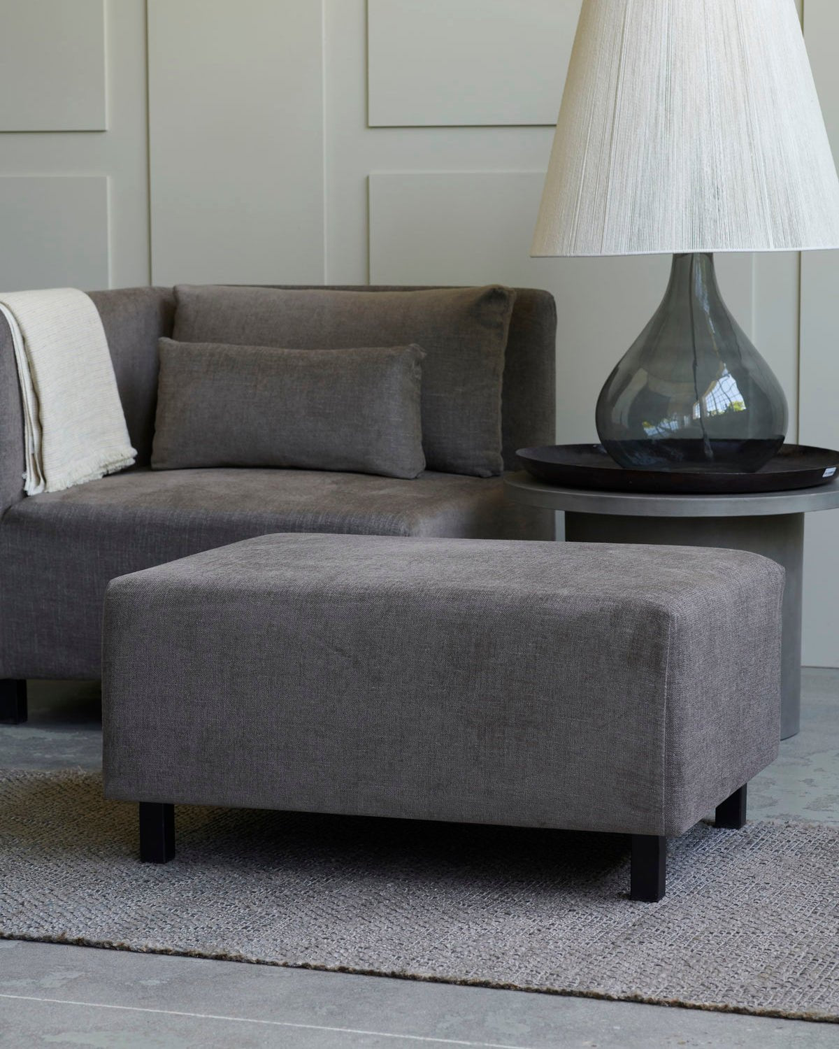 House Doctor Pouf HAZEL NIGHT grau/braun - Sir Henrys