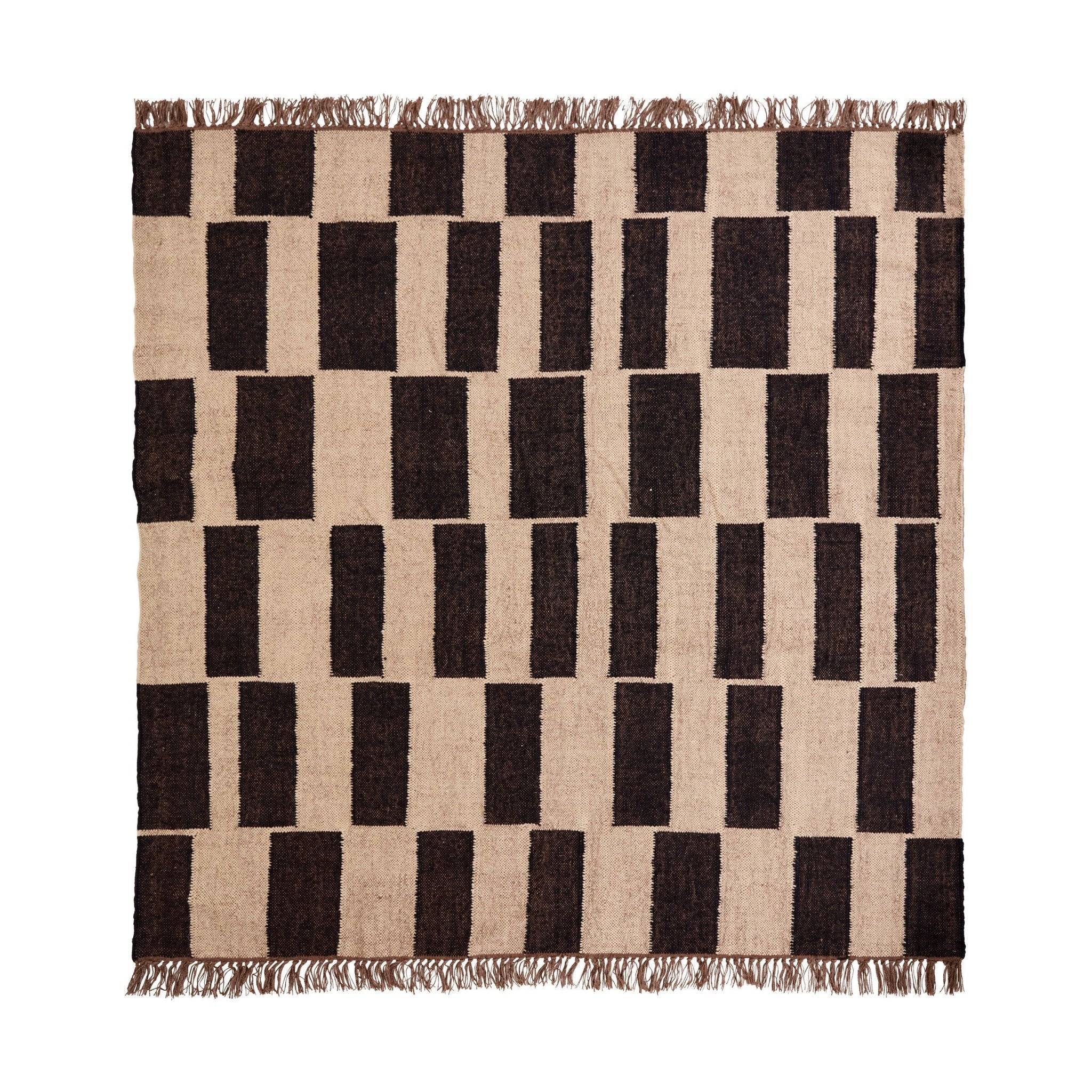 House Doctor Teppich GRAPH schwarz natur | 180x180cm - Sir Henrys