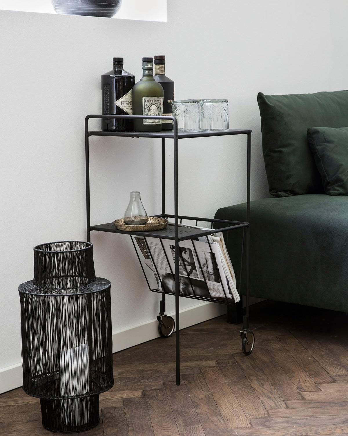 House Doctor Trolley USE schwarz | 35x35x75cm - Sir Henrys
