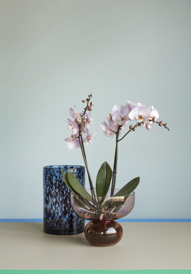 Hübsch Vase LEO blau burgundy 2er Set | Ø 20x37 cm - Sir Henrys