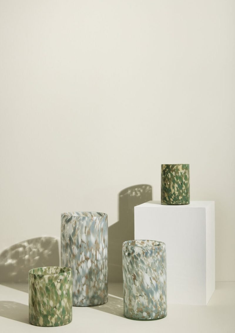 Hübsch Vase LIBRA weiß salbei gold 2er Set | Ø 20x37 cm - Sir Henrys