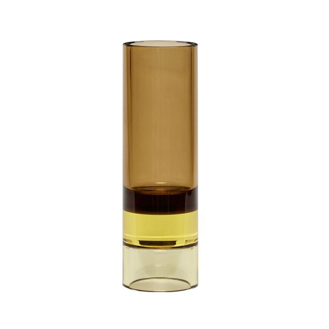 Hübsch Vase Teelichthalter ASTRO braun gelb | Ø5x15cm - Sir Henrys