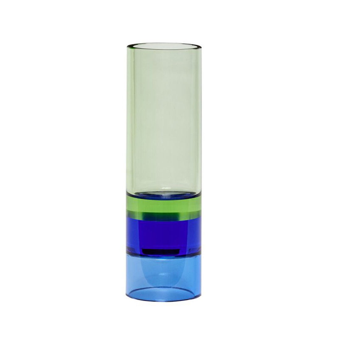 Hübsch Vase Teelichthalter ASTRO grün blau | Ø5x15cm - Sir Henrys