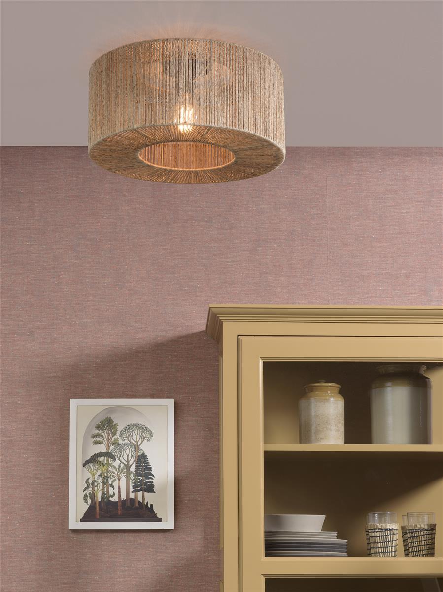 Good&Mojo Deckenlampe IGUAZU natur schwarz | 60x60x25cm