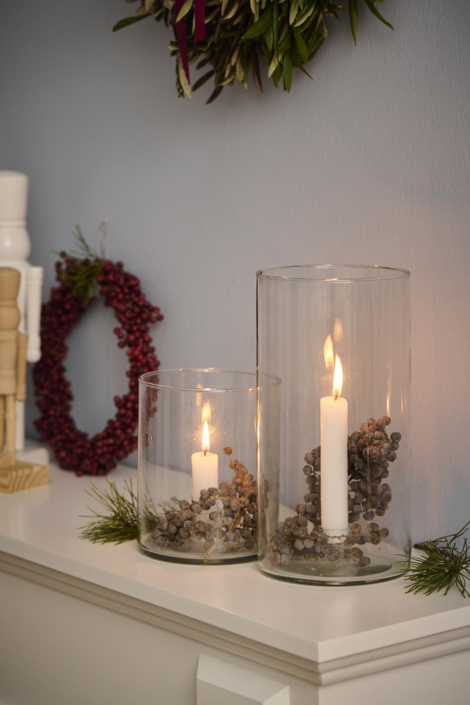 IB Laursen Windlicht GLAS Kerzenhalter fixiert für Stabkerze Ø2,2cm | Ø13x25cm - Sir Henrys