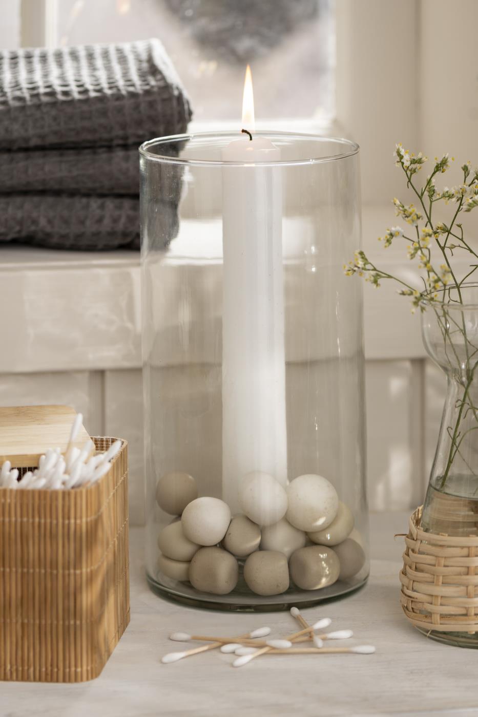 IB Laursen Windlicht GLAS Kerzenhalter fixiert für Stabkerze Ø3,8cm | Ø13x25cm - Sir Henrys