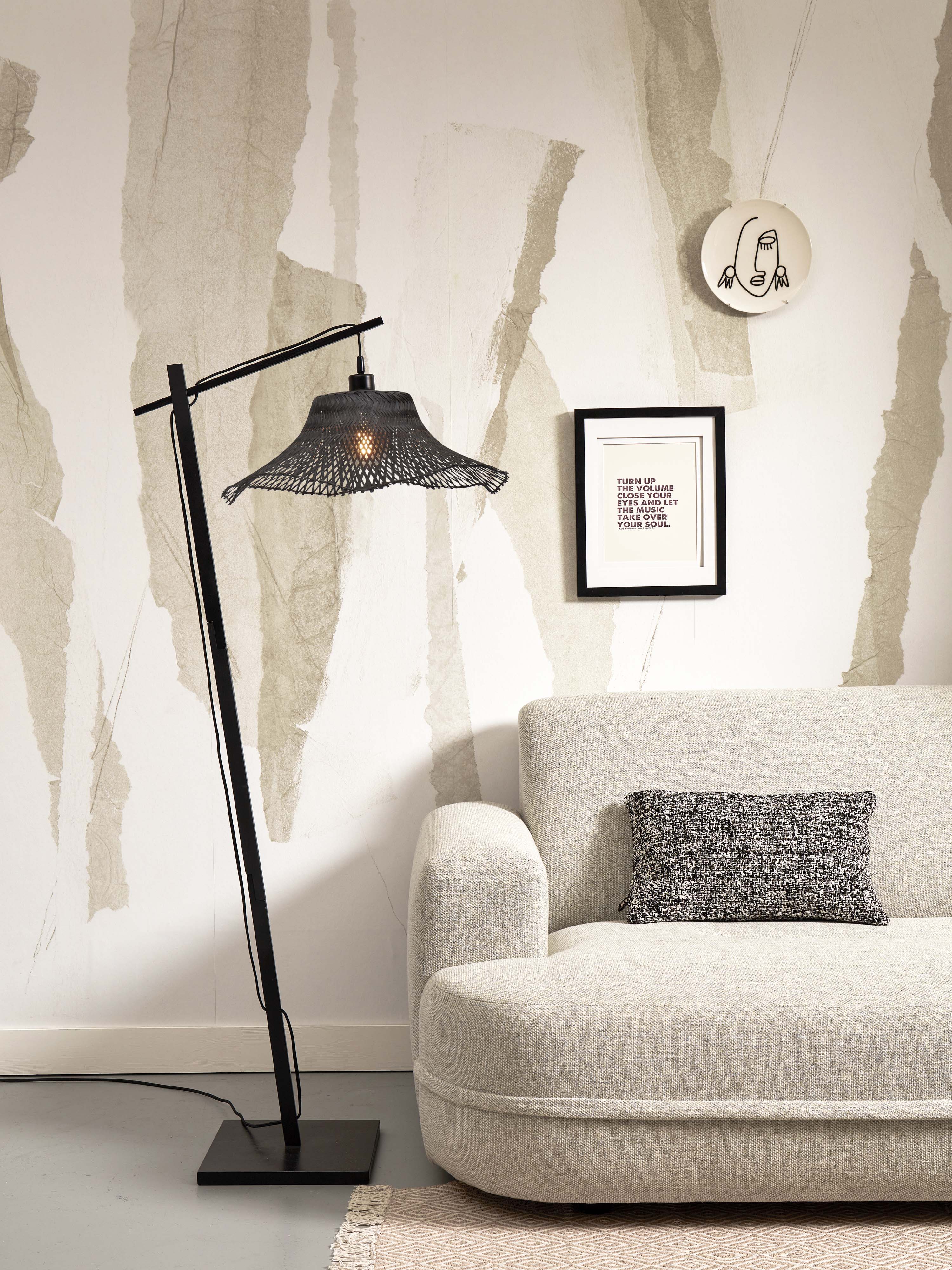 Good&Mojo Stehlampe IBIZA schwarz | 77x50x150cm