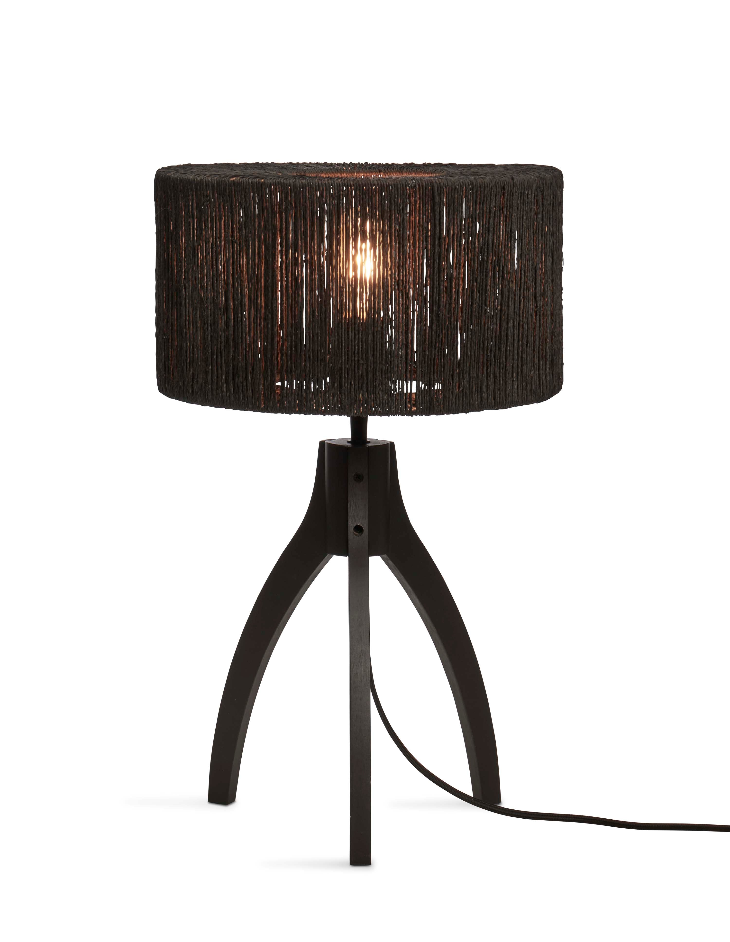 Good&Mojo Tischlampe IGUAZU schwarz | 30x30x41cm
