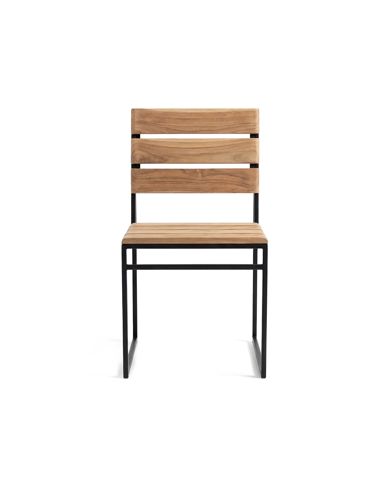 by Crea® Gartenstuhl EDITH Schwarzes Gestell & Teak