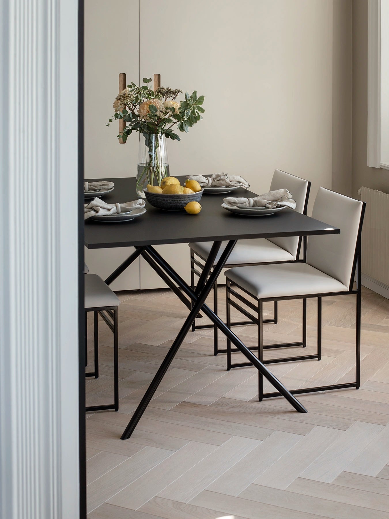 by Crea® Esszimmerstuhl ISABELL Leder Ivory