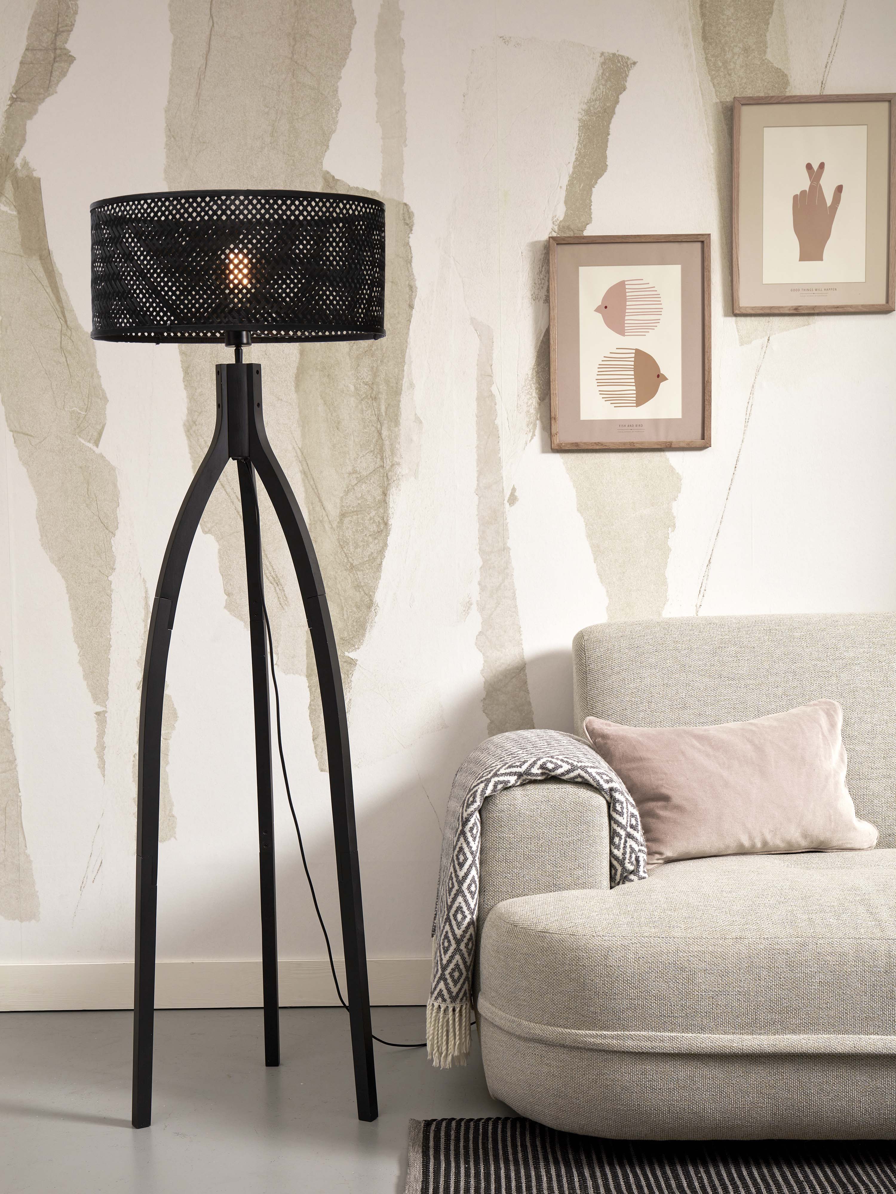 Good&Mojo Stehlampe JAVA schwarz | 50x50x145cm