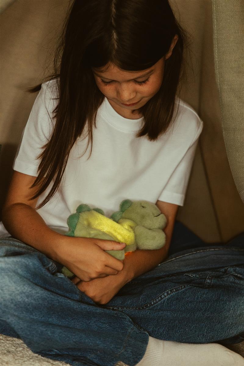 AP Junior Nachtlicht & Kuscheltier DINO JEROOM grün | 26x15x11cm