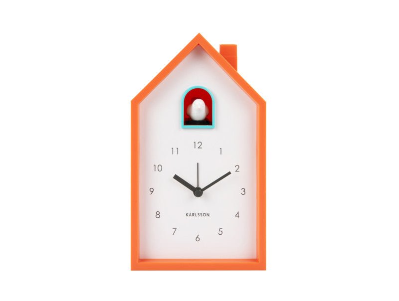 Karlsson Kuckucksuhr Wecker MODERN CUCKOO bright orange | 6x12x20 cm - Sir Henrys