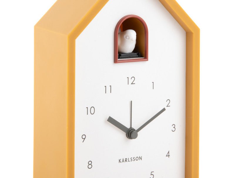 Karlsson Kuckucksuhr Wecker MODERN CUCKOO ochre yellow | 6x12x20 cm - Sir Henrys