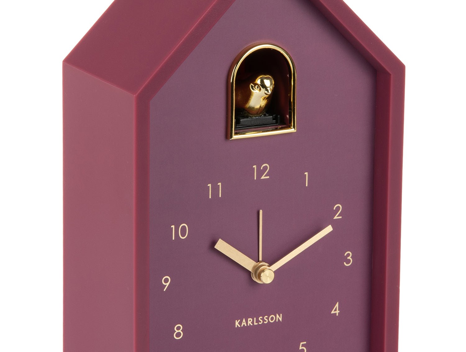 Karlsson Kuckucksuhr Wecker MODERN CUCKOO ORO dark mauve | 11,5x20cm - Sir Henrys