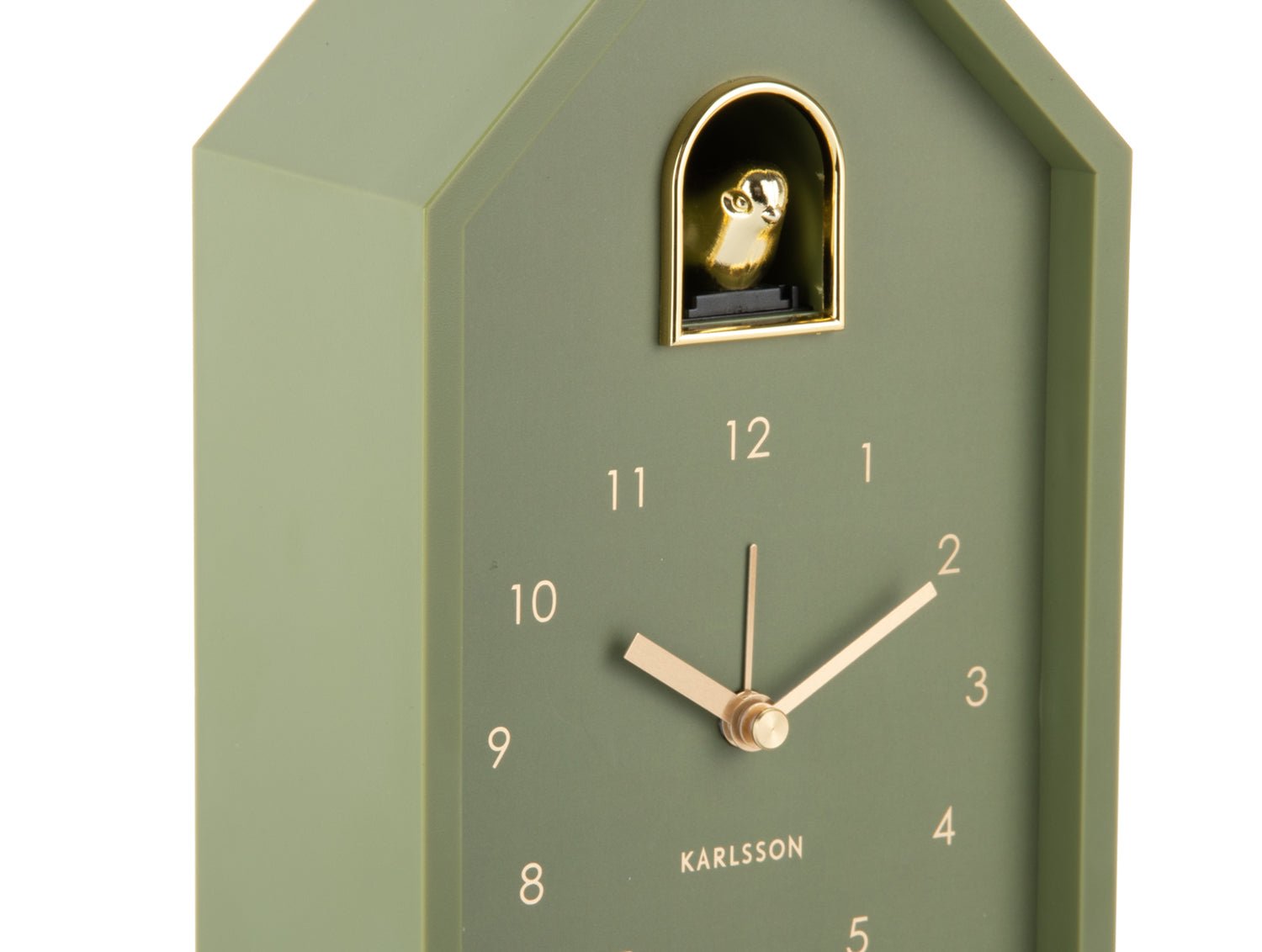 Karlsson Kuckucksuhr Wecker MODERN CUCKOO ORO luxury green | 11,5x20cm - Sir Henrys