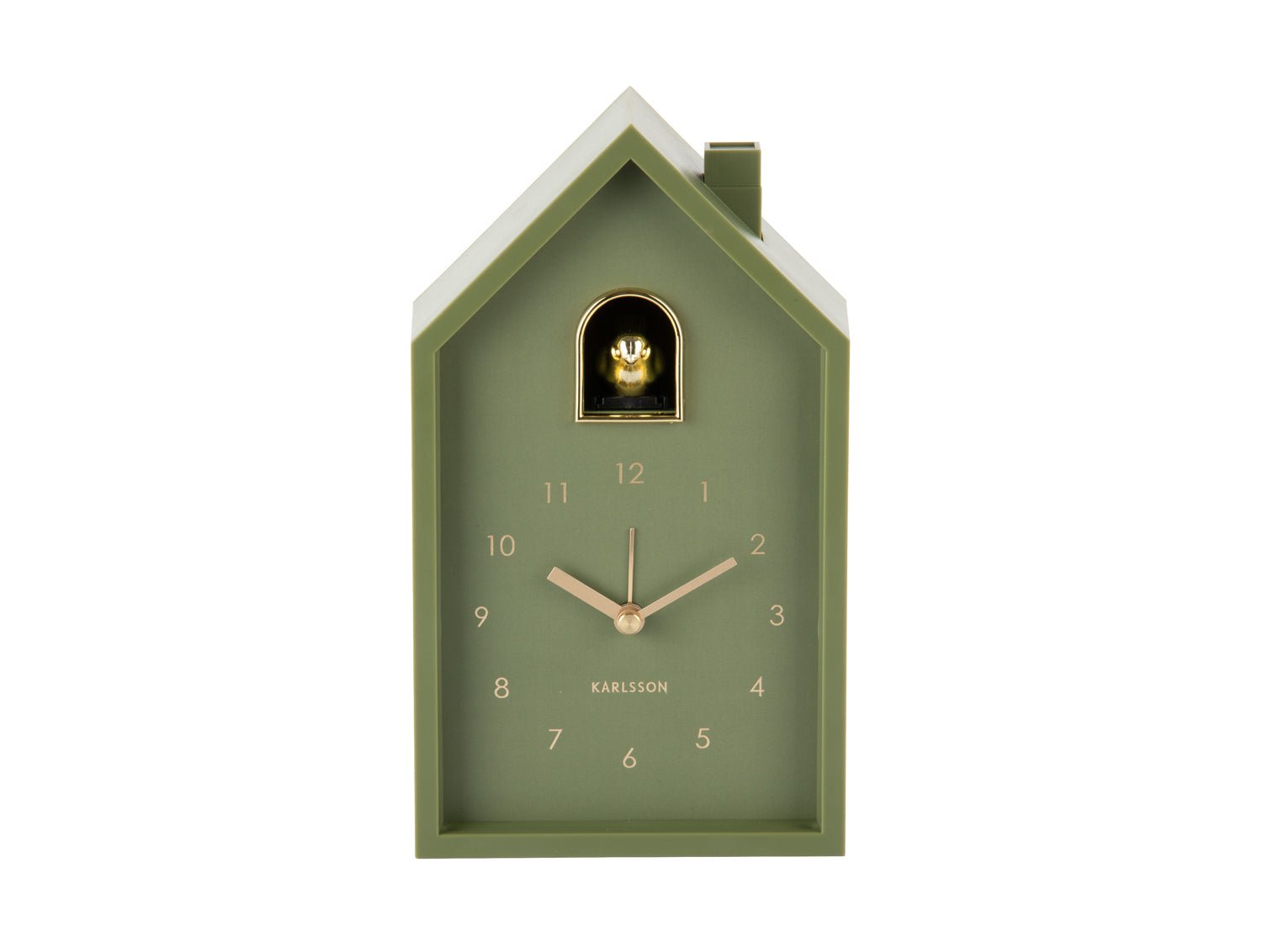 Karlsson Kuckucksuhr Wecker MODERN CUCKOO ORO luxury green | 11,5x20cm - Sir Henrys