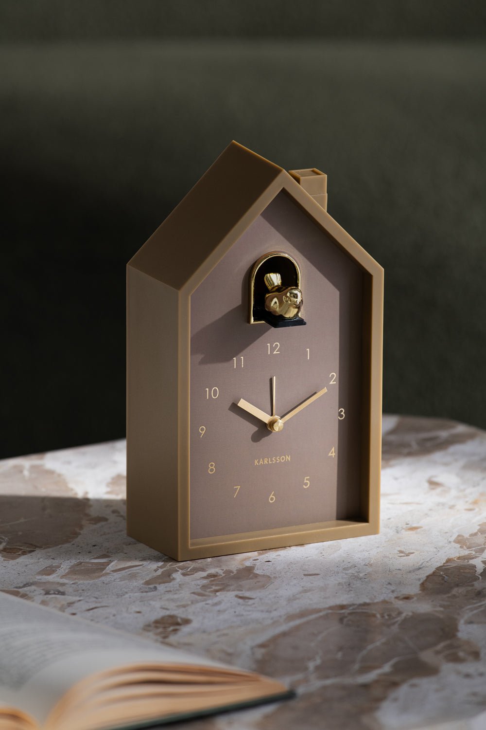 Karlsson Kuckucksuhr Wecker MODERN CUCKOO ORO mocha brown | 11,5x20cm - Sir Henrys