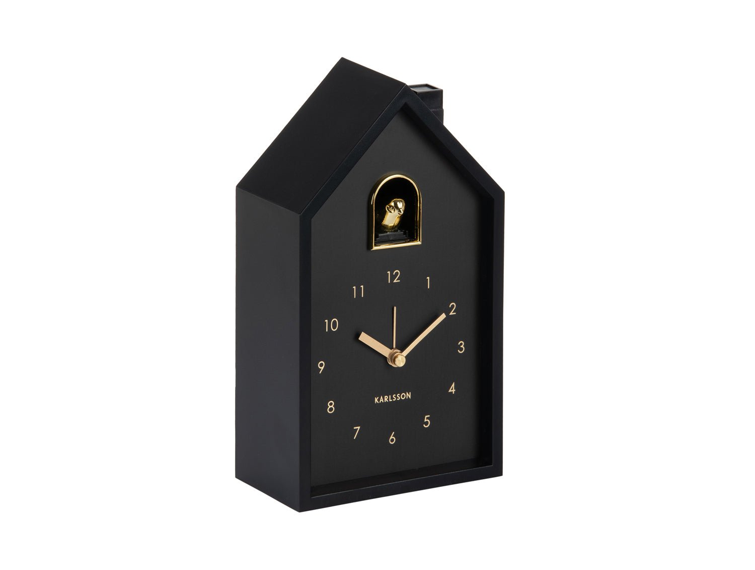 Karlsson Kuckucksuhr Wecker MODERN CUCKOO ORO schwarz | 11,5x20cm - Sir Henrys