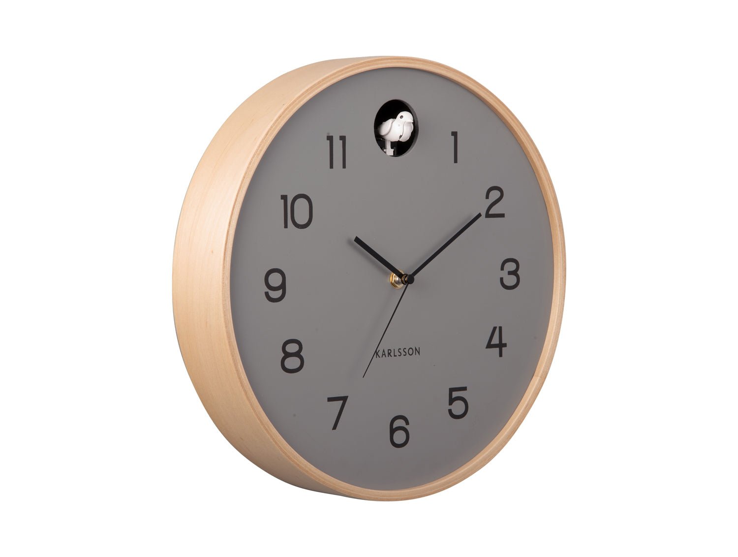 Karlsson Wanduhr NATURAL CUCKOO grau | Ø31,5x6cm - Sir Henrys