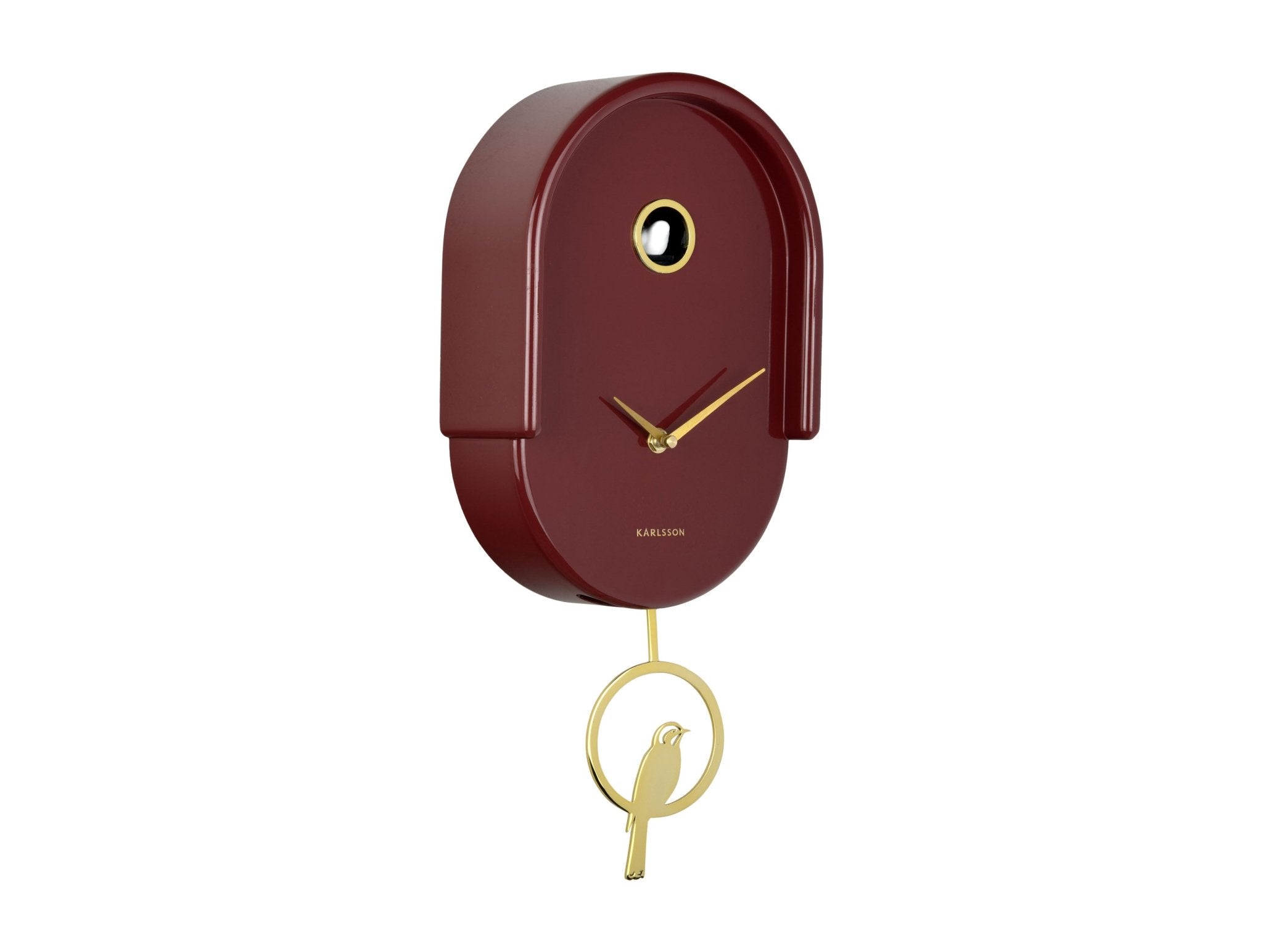 Karlsson Wanduhr TWEET burgundy red rot | 20x42cm - Sir Henrys