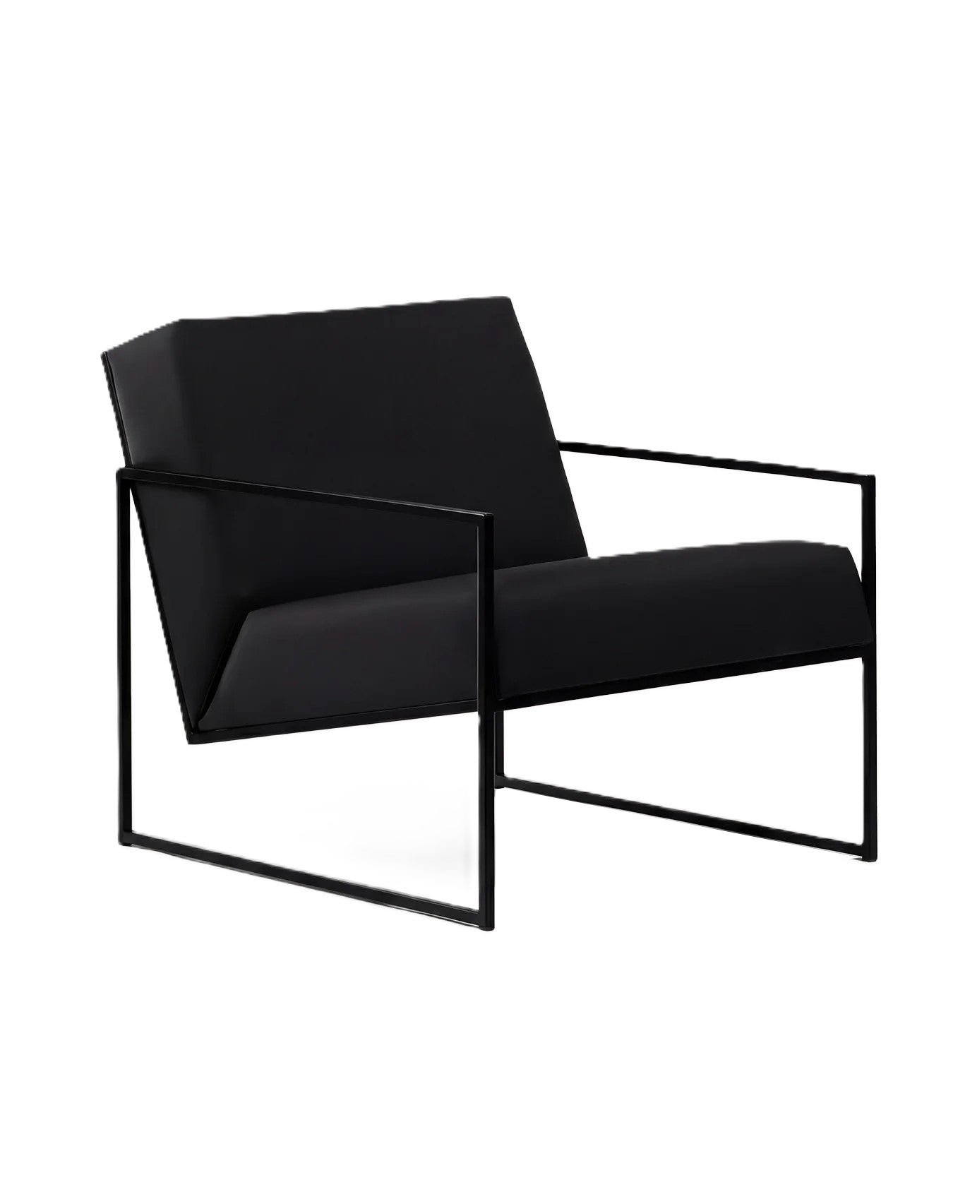 by Crea® Sessel KENT Schwarzer Rahmen Jade Schwarzes Lederkissen