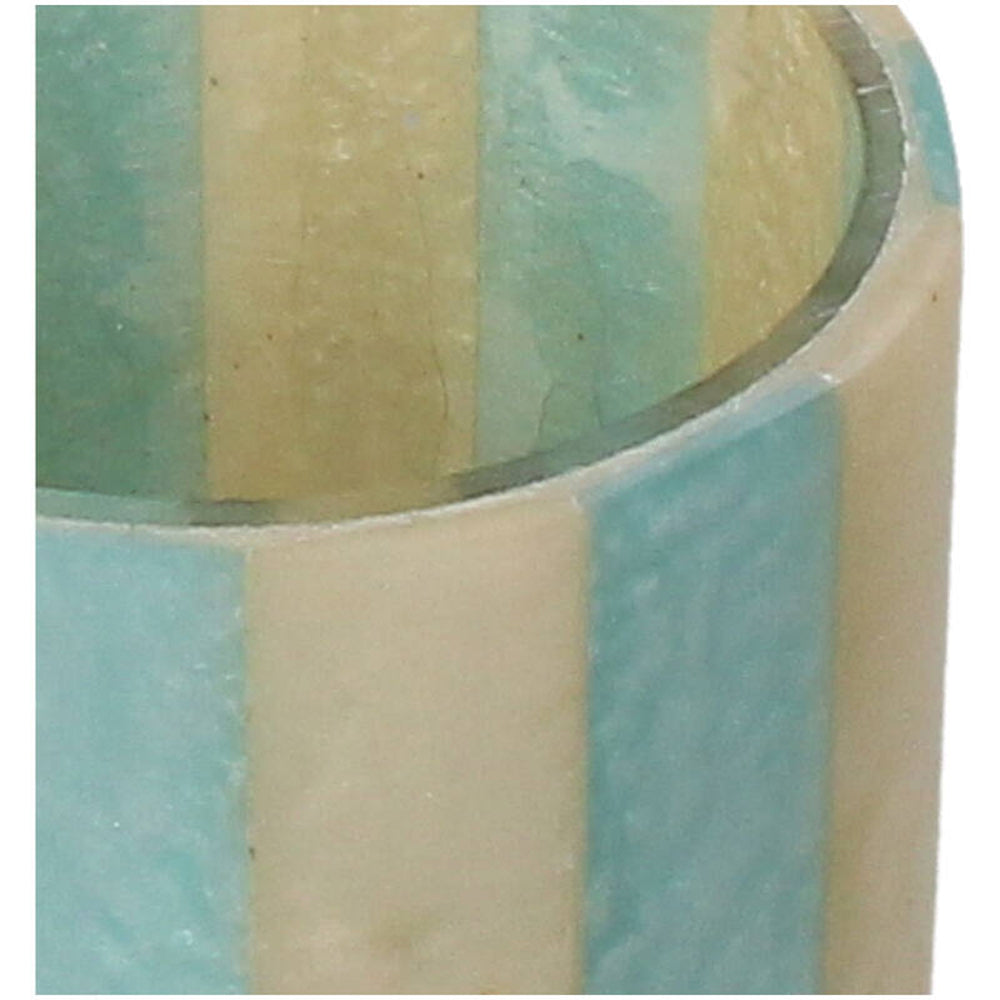 Kersten Kerzenhalter STRIPES hellblau creme | Ø7x8cm