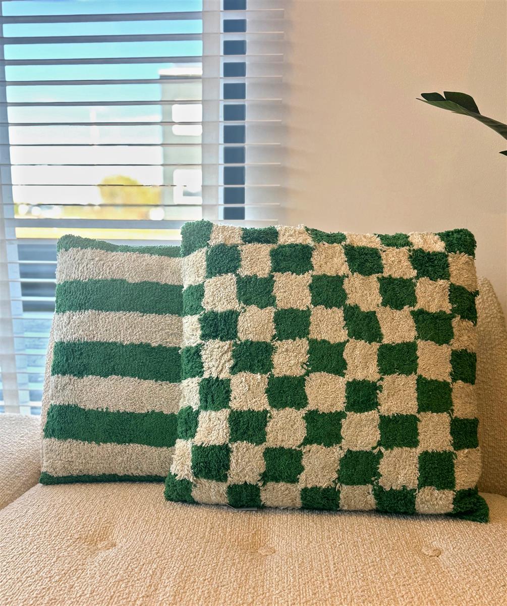 Kersten Kissen CHECKER grün creme | 50x50cm - Sir Henrys