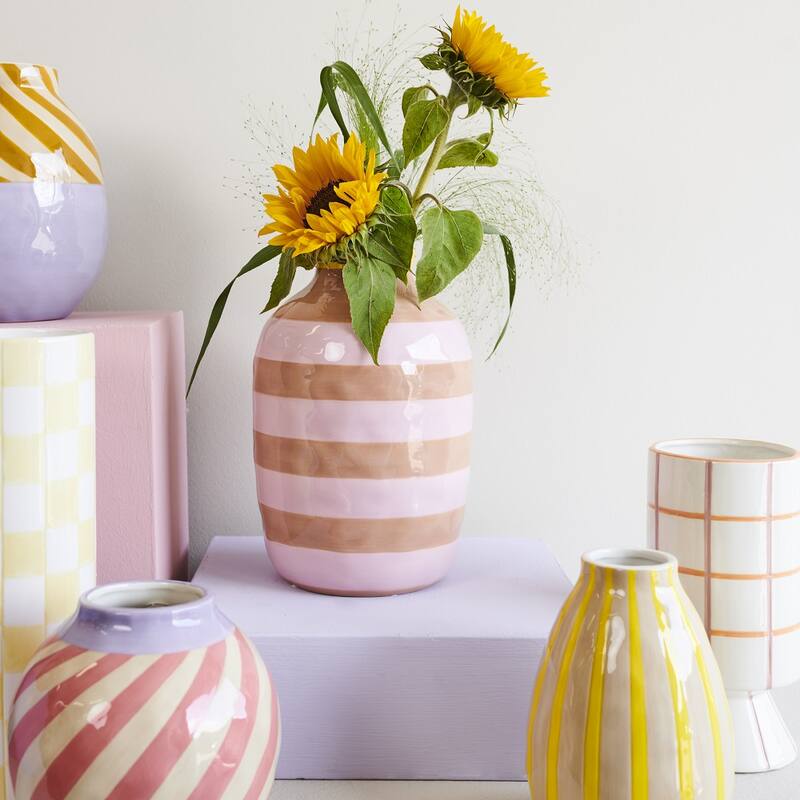 Kersten Vase STRIPES rosa | Ø16cm - Sir Henrys