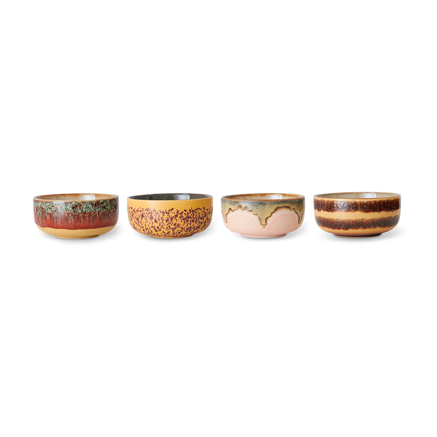HKliving Desert Bowls HARBOUR 70's bunt 4er Set | Ø 12,5cm H 6cm