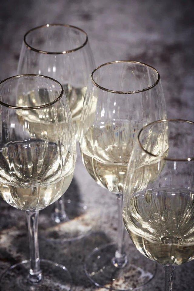 Lene Bjerre Sektglas CLAUDINE Glas klar gold | 23,5cl - Sir Henrys