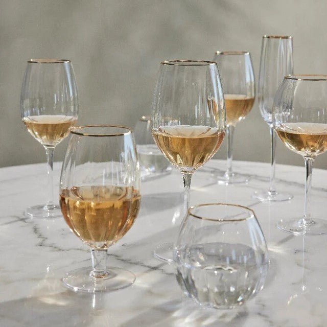Lene Bjerre Sektglas CLAUDINE Glas klar gold | 23,5cl - Sir Henrys