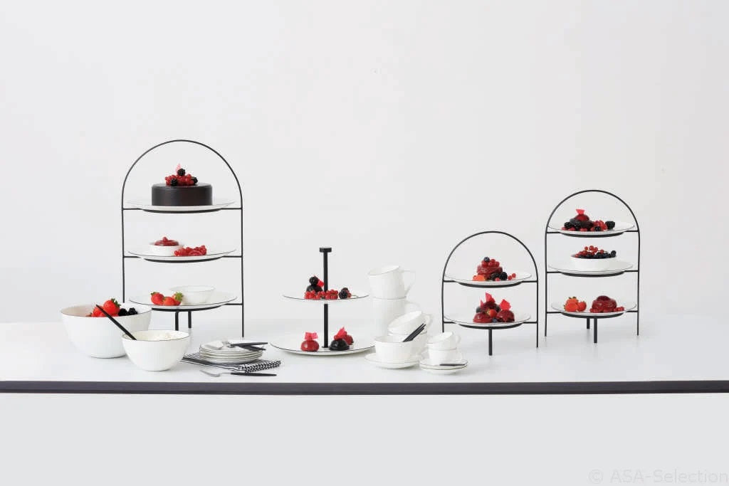 ASA Selection ETAGERE 3-stufig für Essteller schwarz | Ø27x49cm