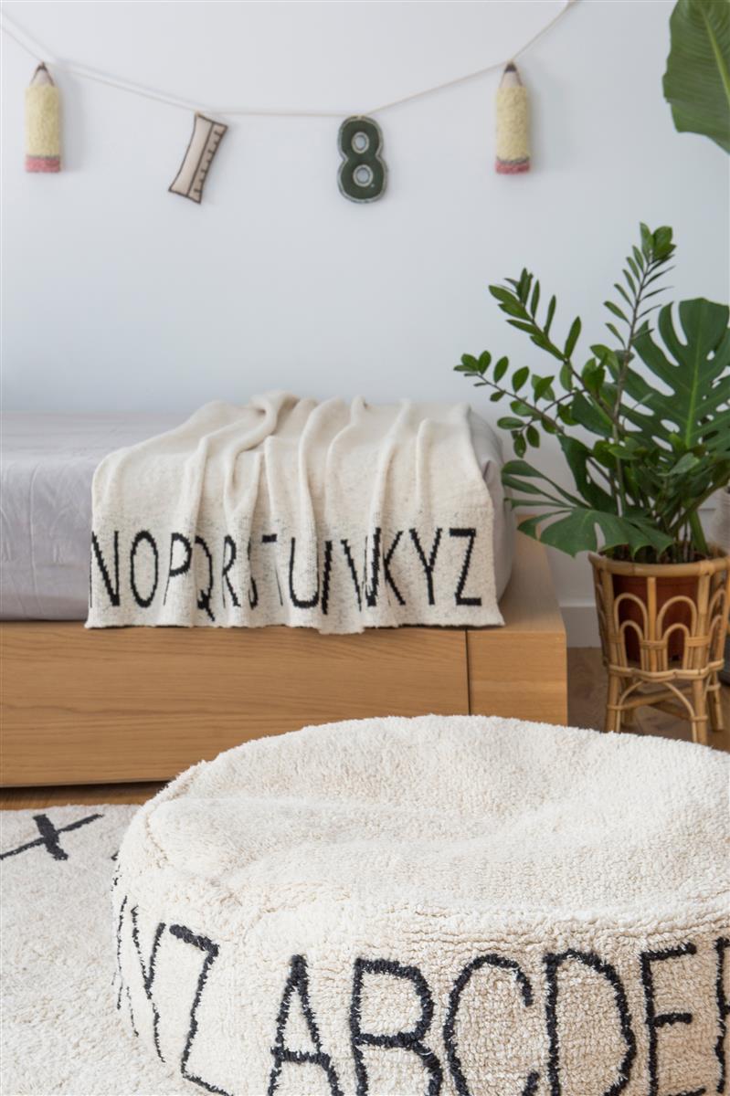Lorena Canals Babydecke ABC natur schwarz | 120x100cm - Sir Henrys
