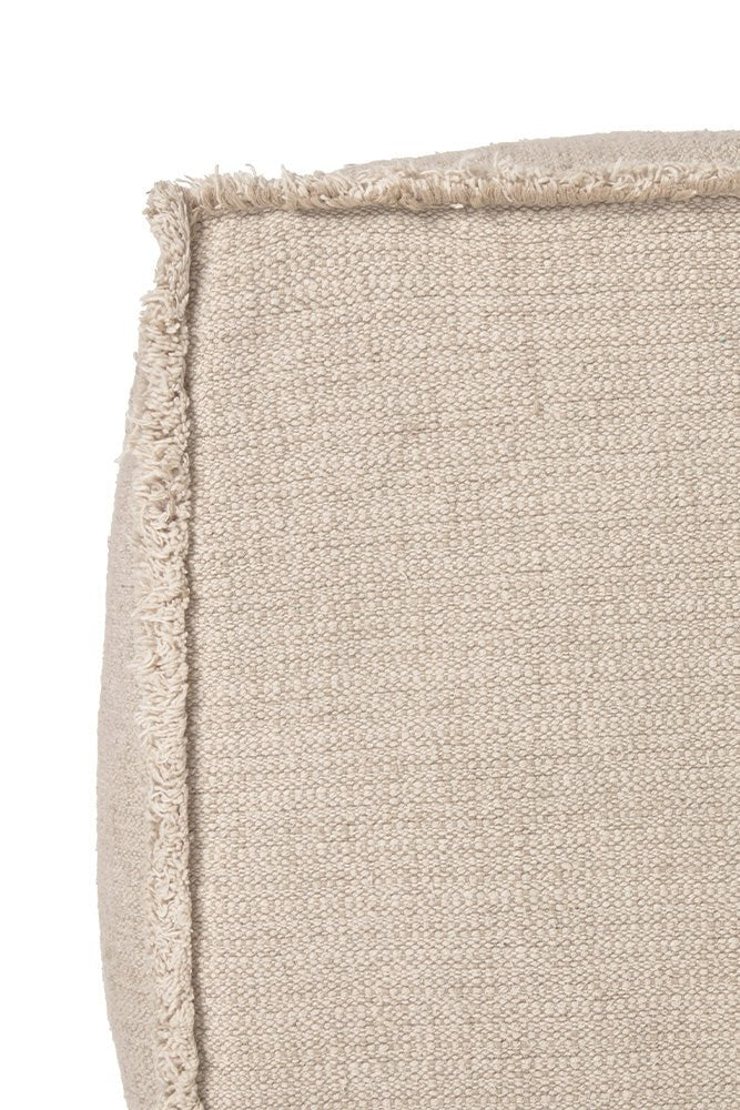 Lorena Canals Handgewebter Pouf Beige | 45x45cm - Sir Henrys